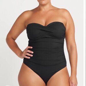 ArteSands Black Aria Botticelli Bandeau D/DD Underwire One Piece Swimsuit - NWT